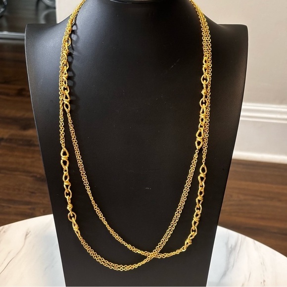 Trifari vintage gold tone super long necklace - Picture 2 of 7